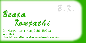 beata komjathi business card